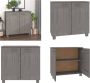 VidaXL Dressoir HAMAR 85x35x80 cm massief grenenhout lichtgrijs Dressoir Dressoirs Hoge Kast - Thumbnail 2