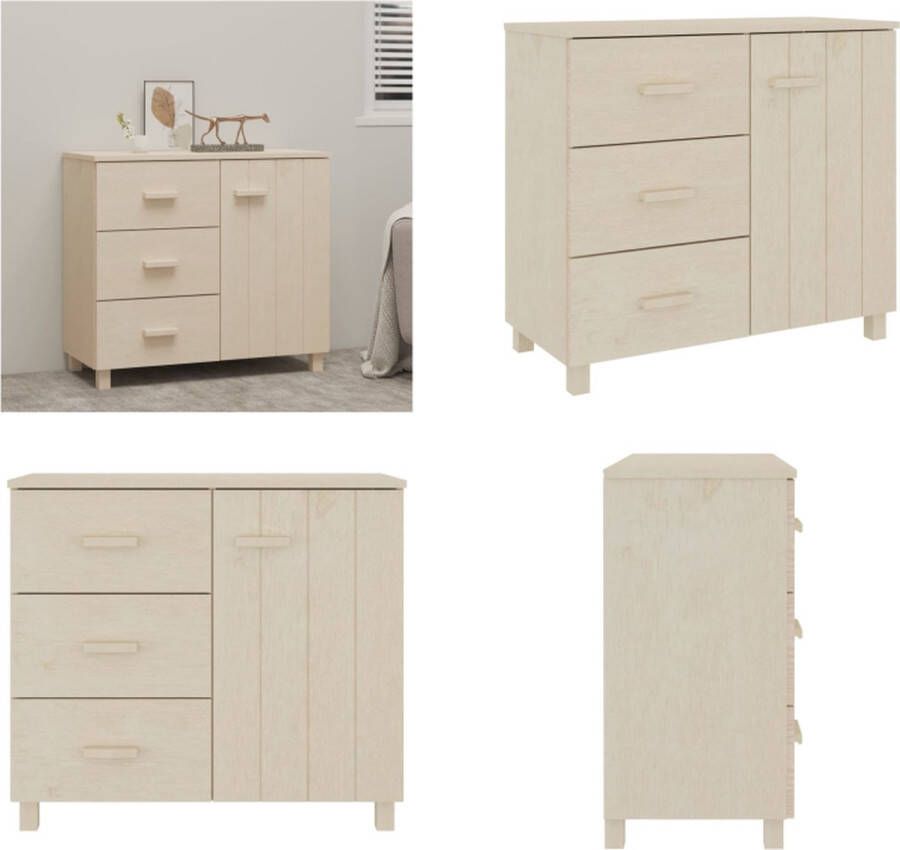 VidaXL Dressoir HAMAR 90x40x80 cm massief grenenhout honingbruin Dressoir Dressoirs Kast Dressoirkast - Foto 2