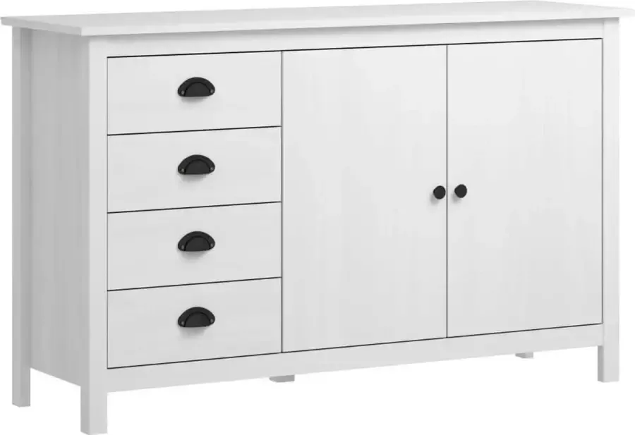 VidaXL Dressoir Hill Range 130x40x80 cm massief grenenhout wit