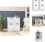 VidaXL Dressoir Hoogglans wit 30 x 30 x 70 cm Bewerkt hout Set van 2 Keukenkast - Thumbnail 2