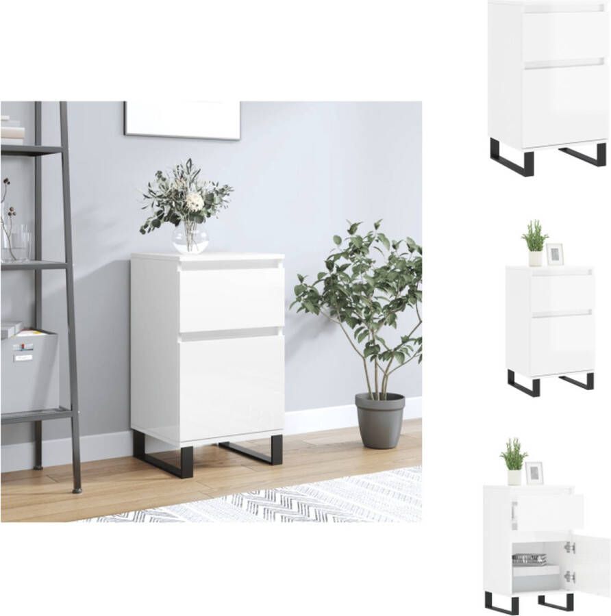 VidaXL Dressoir Dressoirs Opbergkast Wandkast Dressoir 40x35x70 cm bewerkt hout hoogglans wit