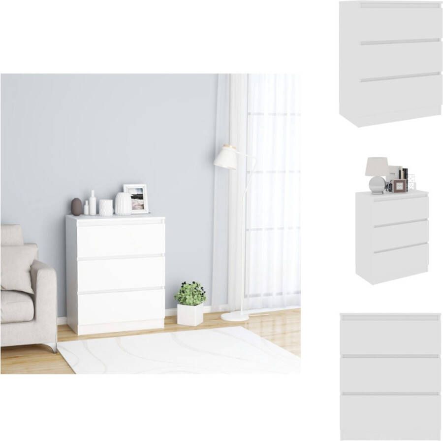 VidaXL Dressoir Dressoirs Zijkast Zijkasten Dressoir 60x35x76 cm bewerkt hout wit - Foto 2