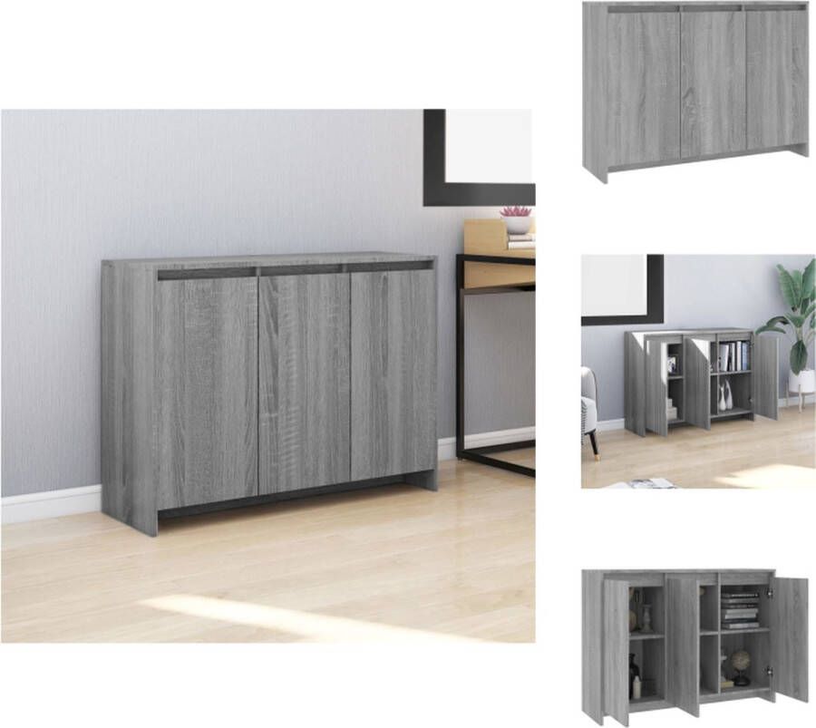 VidaXL Dressoir Dressoirs Kast Opbergkast Dressoir 102x33x75 cm spaanplaat grijs sonoma eikenkleurig