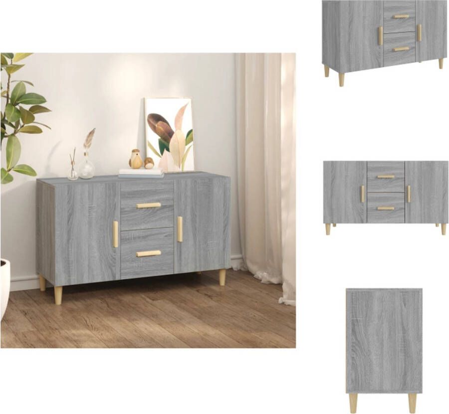 VidaXL Dressoir Modern Grijs Sonoma Eiken 100 x 36 x 60 cm Metalen poten Voldoende opbergruimte Keukenkast