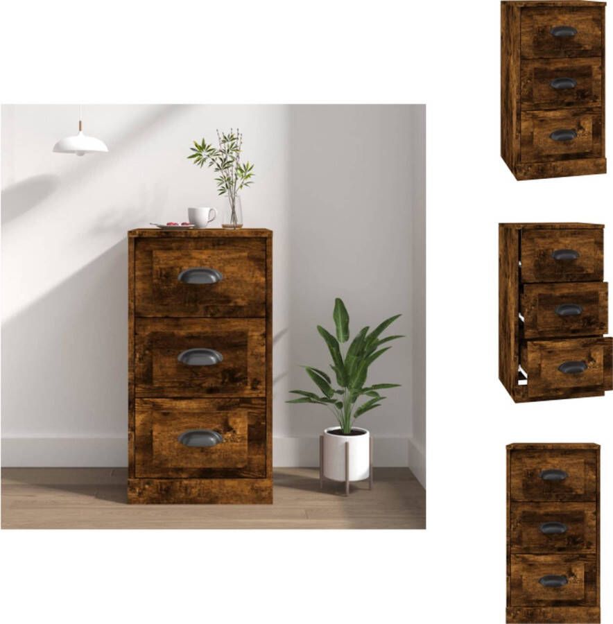 VidaXL Dressoir Dressoirs Kast Dressoirkast Dressoir 36x35-5x67-5 cm bewerkt hout gerookt eikenkleurig - Foto 2