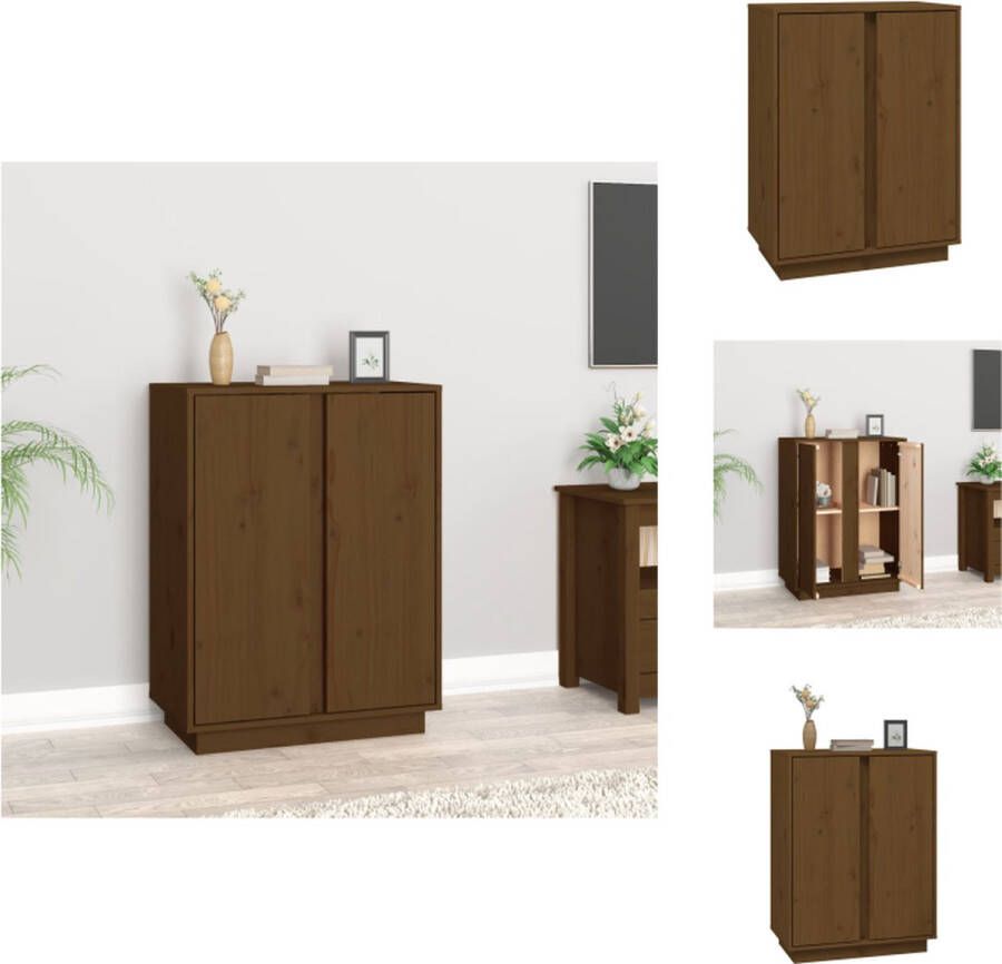 VidaXL Dressoir Dressoirs Kast Kasten Dressoir 60x35x80 cm massief grenenhout honingbruin - Foto 2