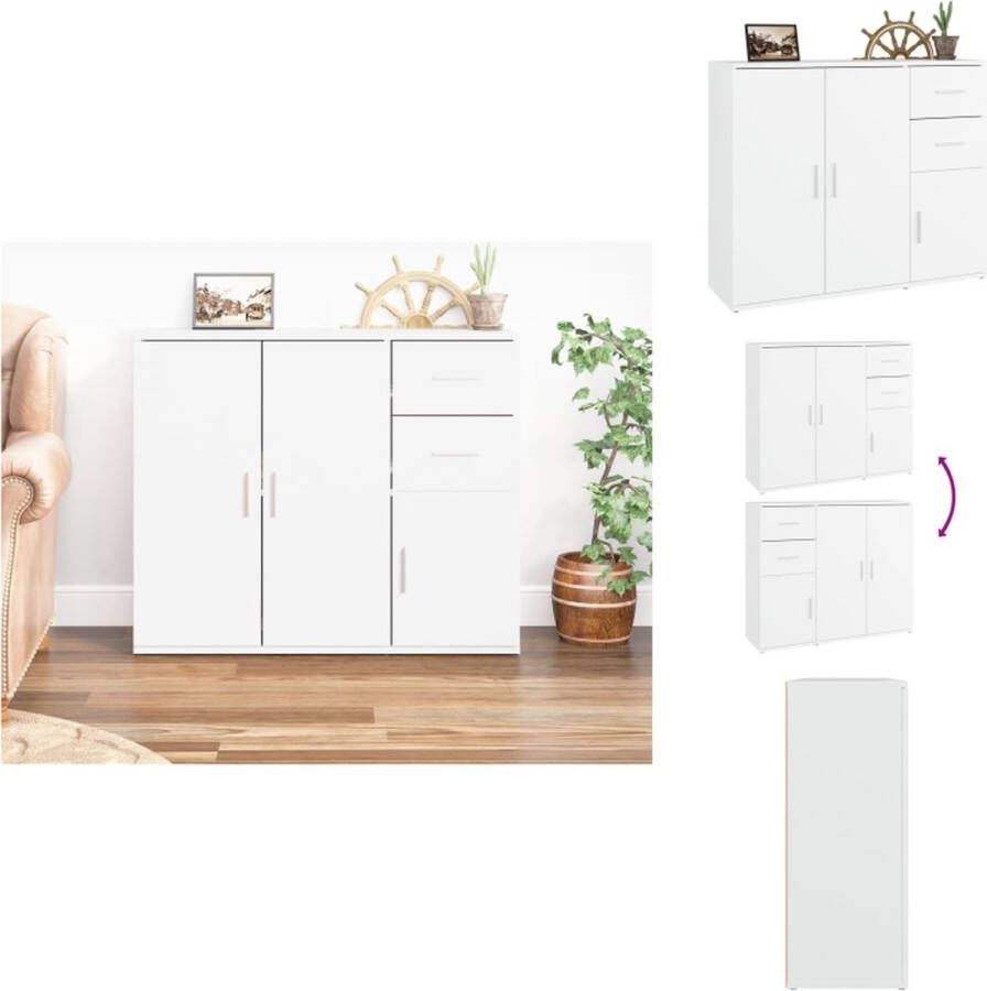 VidaXL Dressoir Dressoirs Kast Dressoirkast Dressoir 91x29 5x75 cm bewerkt hout wit