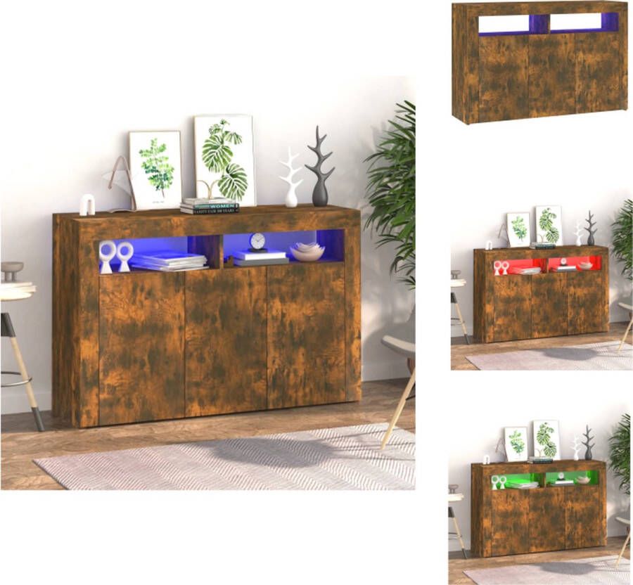 VidaXL Dressoir Dressoirs Kast Wandkast Dressoir met LED-verlichting 115-5x30x75 cm gerookt eiken - Foto 2