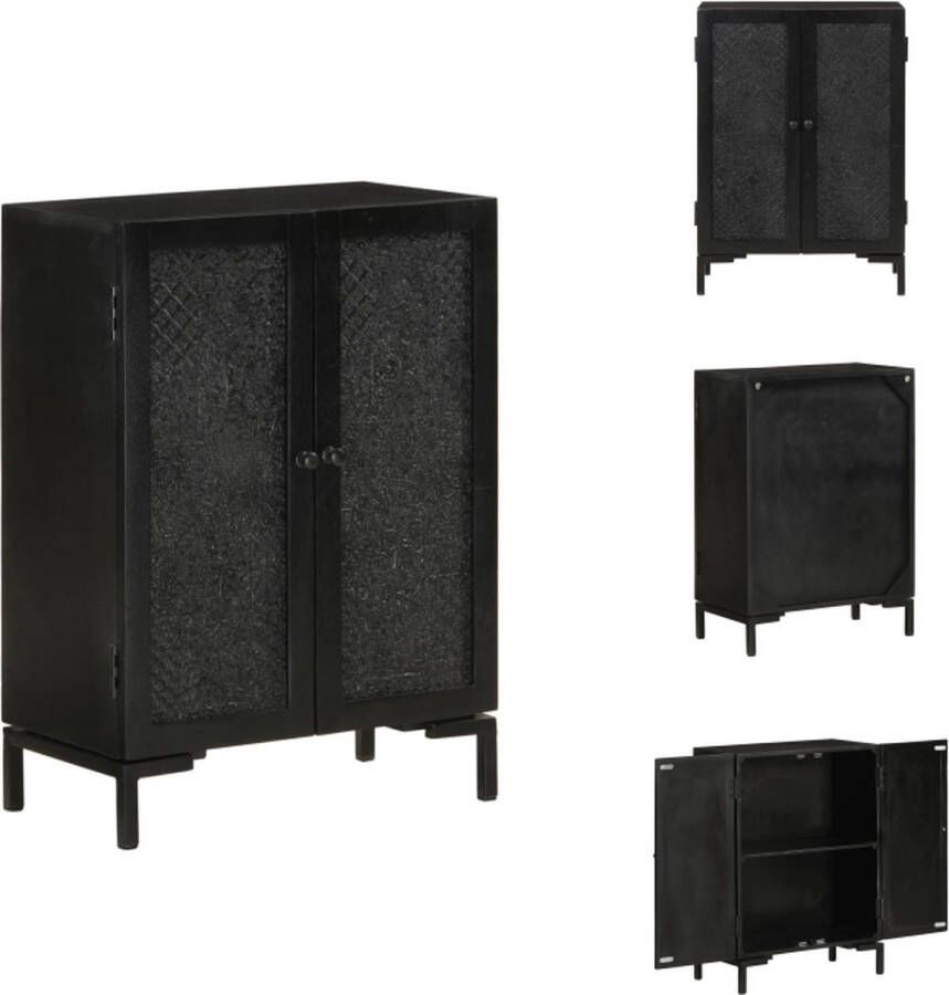 VidaXL Dressoir Dressoirs Kast Dressoirkast Dressoir 55x30x77 cm massief mangohout en ijzer zwart