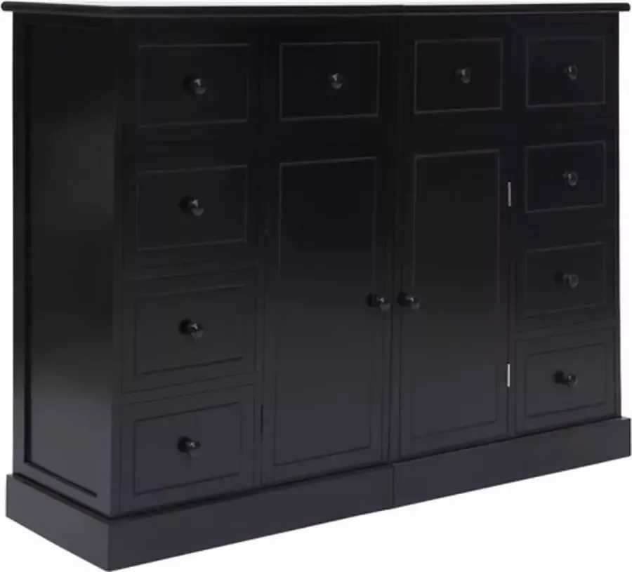 VidaXL -Dressoir-met-10-lades-113x30x79-cm-hout-zwart - Foto 1