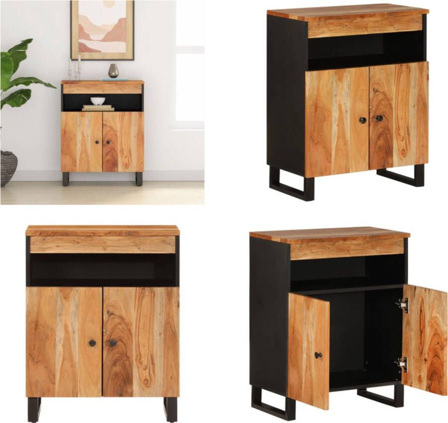 VidaXL Dressoir met 2 deuren 60x33x75 cm massief acaciahout Dressoir Dressoirs Kast Dressoirkast