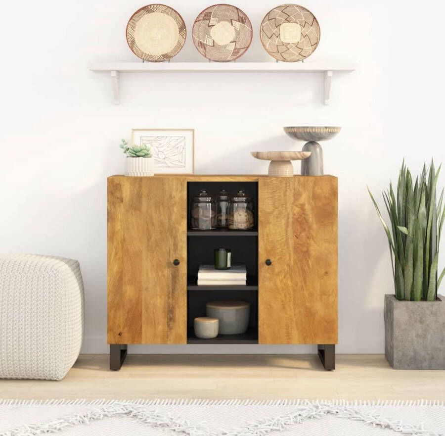 VidaXL Dressoir met 2 deuren 90x33x75 cm massief mangohout