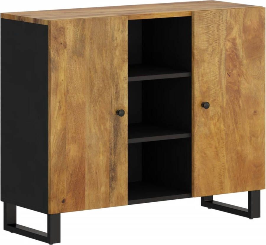 VidaXL -Dressoir-met-2-deuren-90x33x75-cm-massief-mangohout