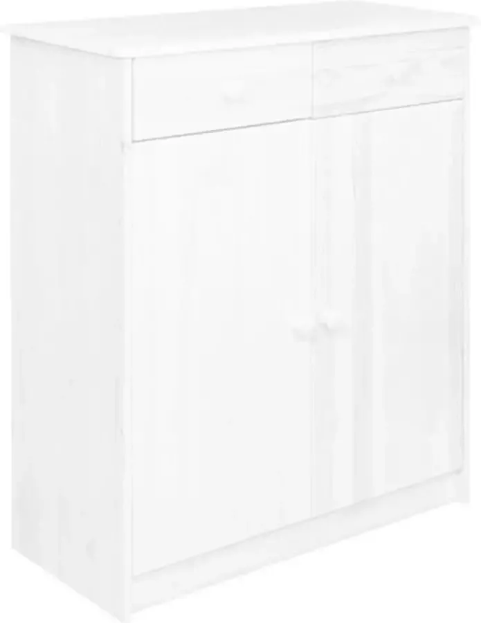 VidaXL Dressoir met 2 lades 78x35x89 cm massief grenenhout wit