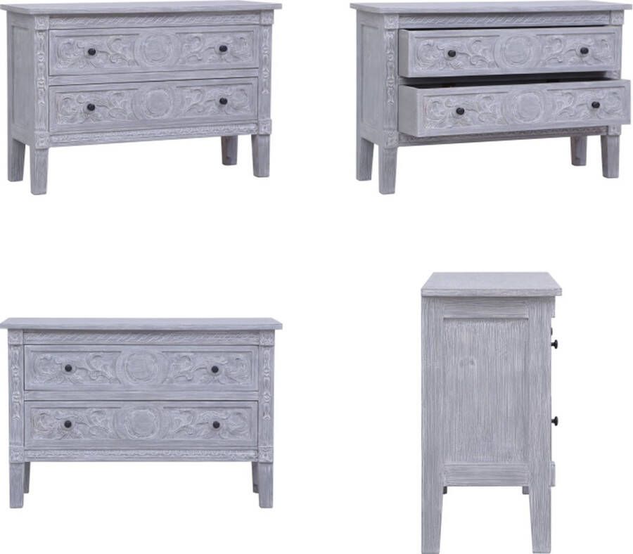 VidaXL Dressoir met 2 lades 90x30x60 cm massief mahoniehout Dressoir Dressoirs Houten Dressoir Houten Dressoirs