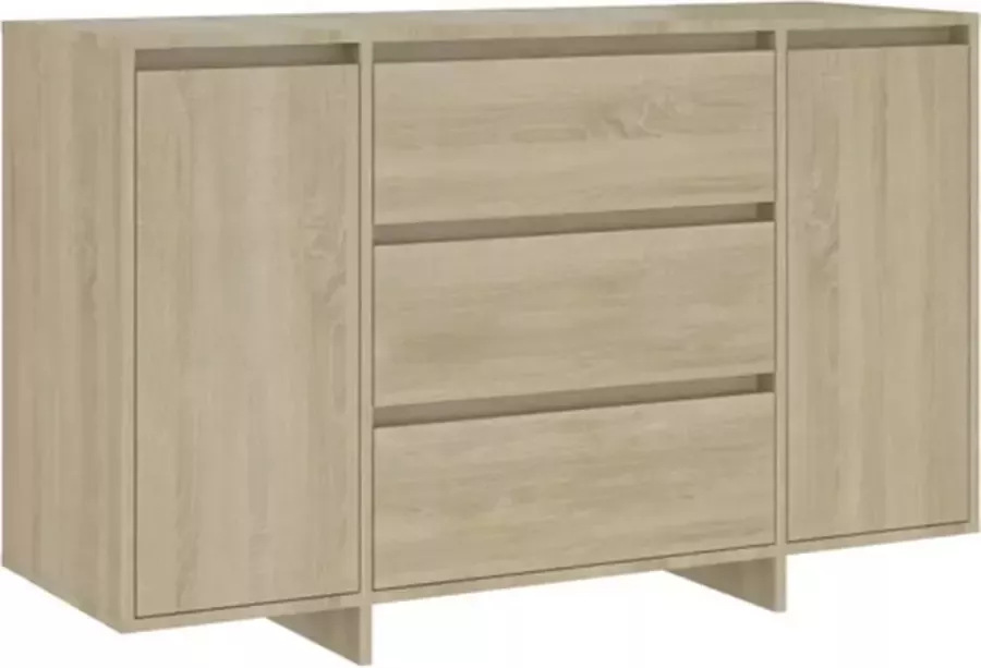 VidaXL -Dressoir-met-3-lades-120x41x75-cm-spaanplaat-sonoma-eikenkleur - Foto 4