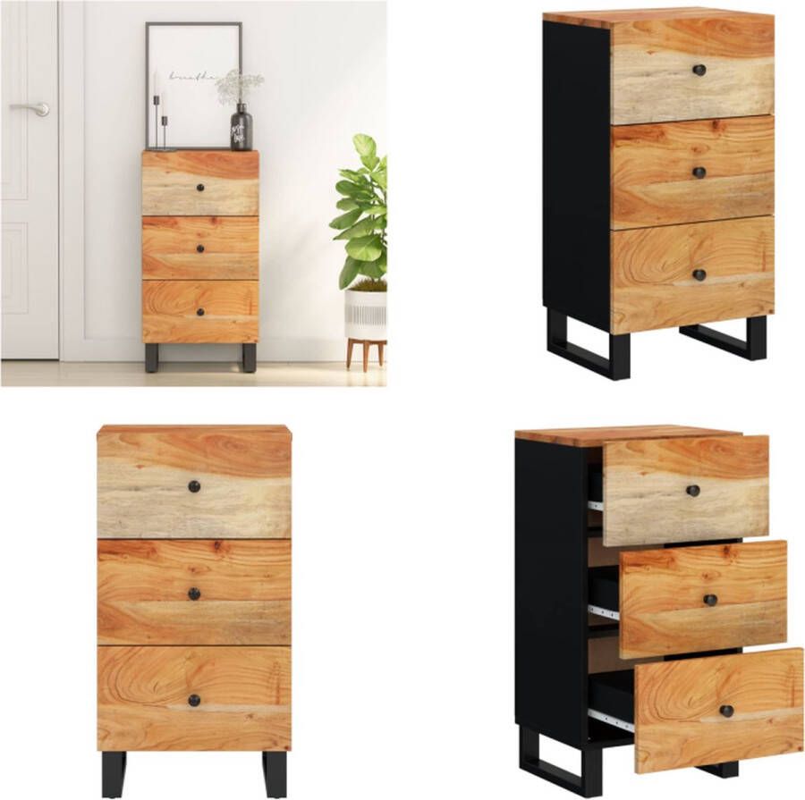 VidaXL Dressoir met 3 lades 40x33-5x75 cm massief acaciahout Dressoir Dressoirs Kast Dressoirkast - Foto 2