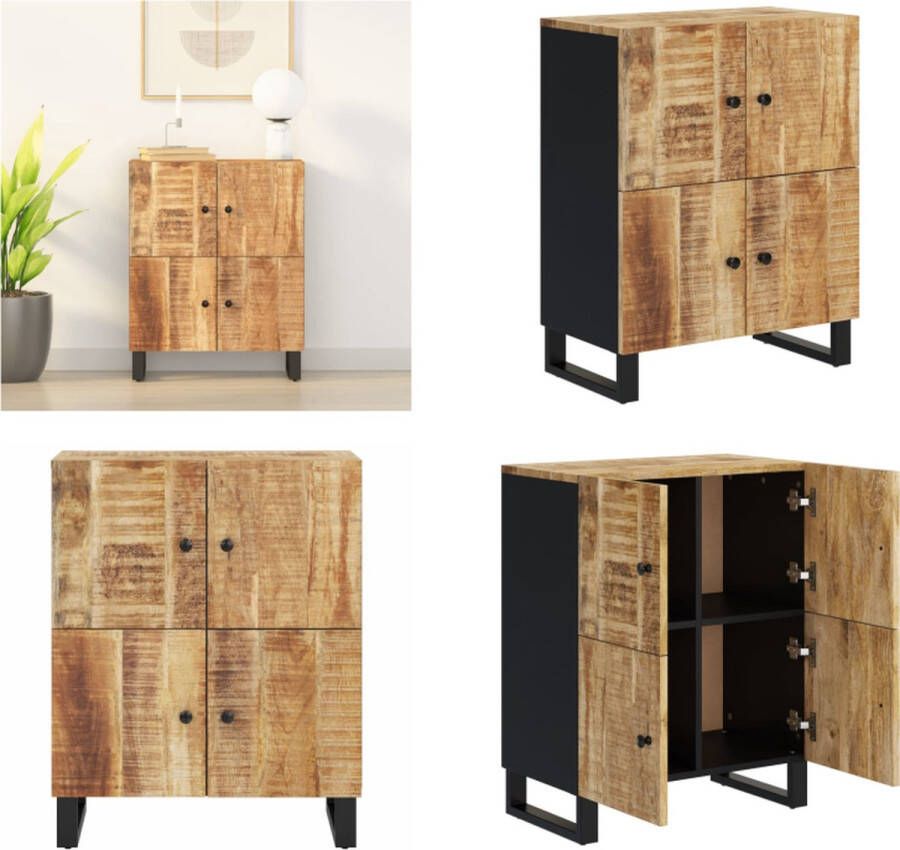 VidaXL Dressoir met 4 deuren 60x33x75 cm massief mangohout Dressoir Dressoirs Kast Dressoirkast - Foto 2