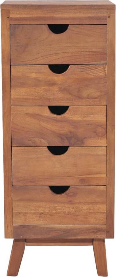 VidaXL -Dressoir-met-5-lades-40x30x100-cm-massief-teakhout - Foto 2