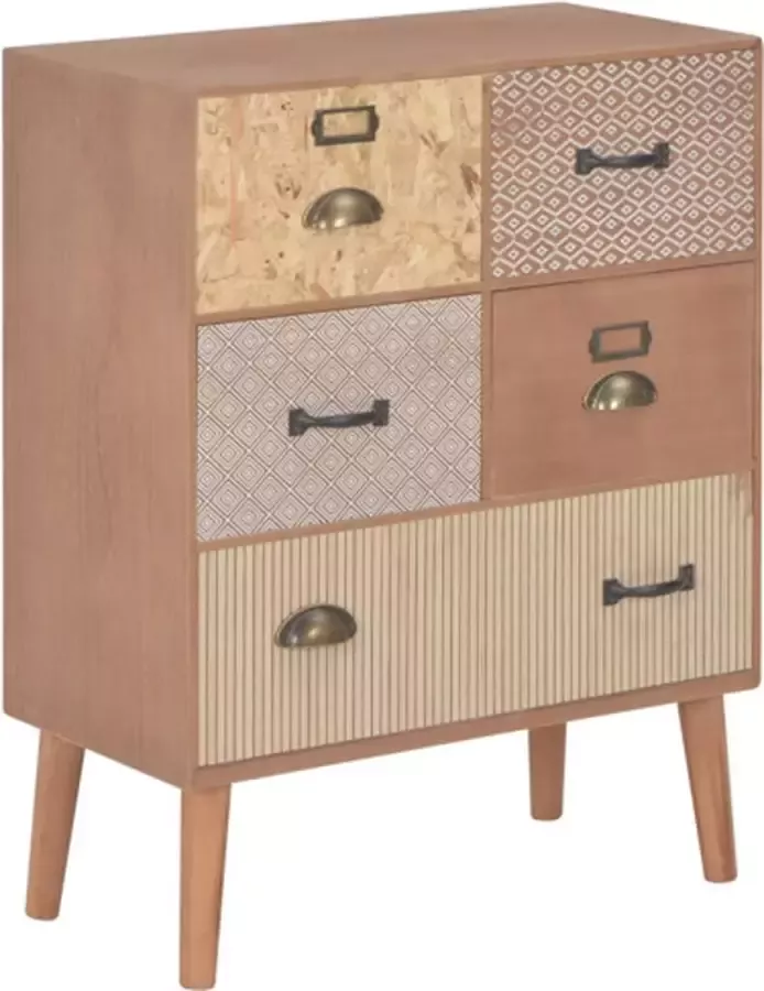 VidaXL Dressoir met 5 lades 60x30x78 cm MDF bruin