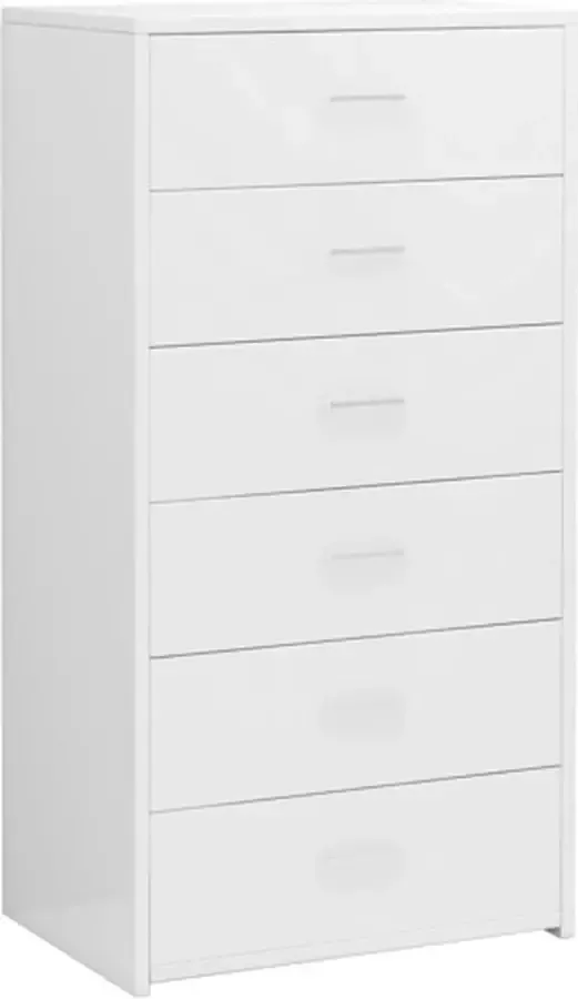 VidaXL -Dressoir-met-6-lades-50x34x96-cm-bewerkt-hout-hoogglans-wit - Foto 3