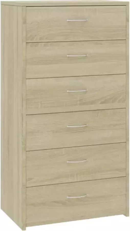 VidaXL -Dressoir-met-6-lades-50x34x96-cm-bewerkt-hout-sonoma-eikenkleur - Foto 3