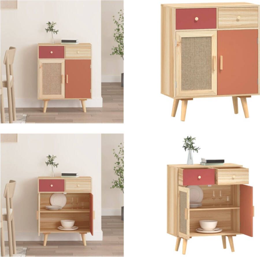 VidaXL Dressoir met lades 60x30x75-5 cm bewerkt hout Dressoir Dressoirs Kast Met Deuren - Foto 2