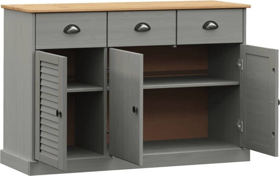 VidaXL -Dressoir-met-lades-VIGO-113x40x75-cm-massief-grenenhout-grijs - Foto 5
