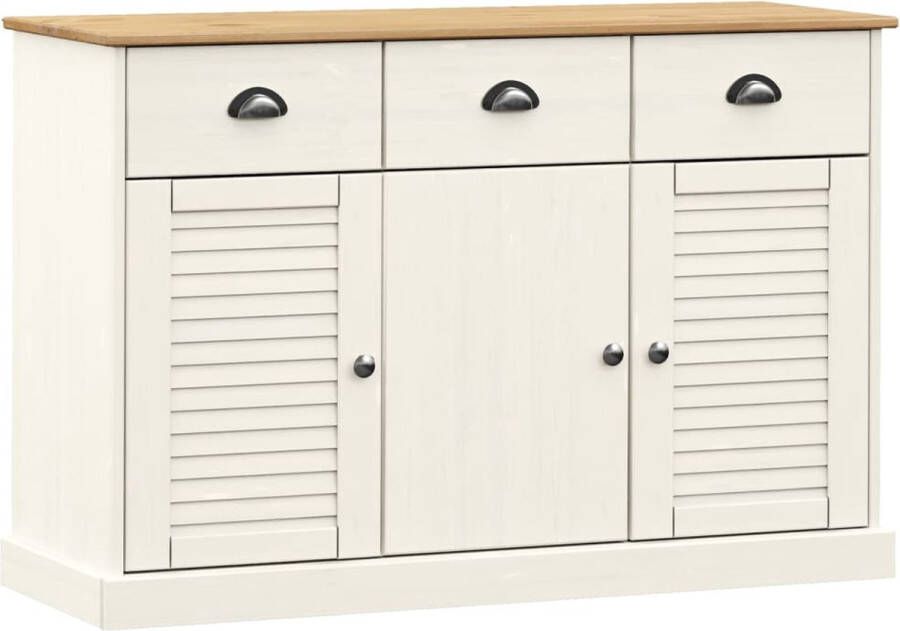 VidaXL -Dressoir-met-lades-VIGO-113x40x75-cm-massief-grenenhout-wit