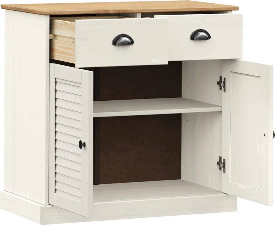 VidaXL -Dressoir-met-lades-VIGO-78x40x75-cm-massief-grenenhout-wit - Foto 2