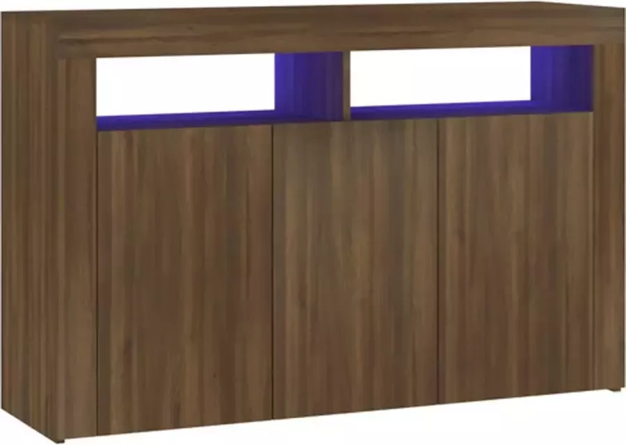 VidaXL -Dressoir-met-LED-verlichting-115 5x30x75-cm-cm-bruineiken - Foto 5