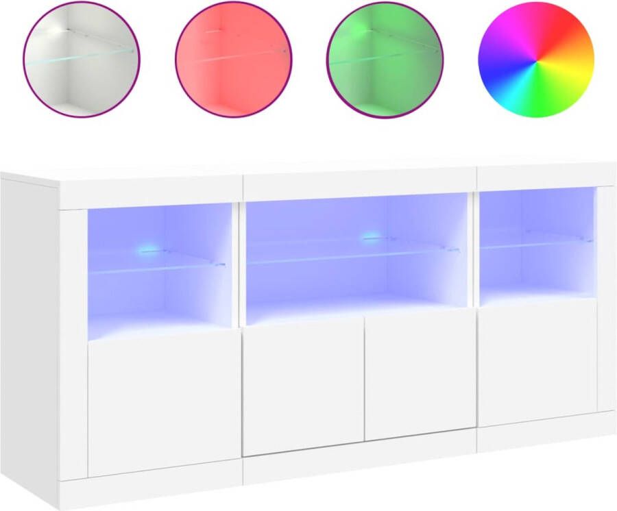 VidaXL -Dressoir-met-LED-verlichting-142 5x37x67-cm-wit - Foto 3