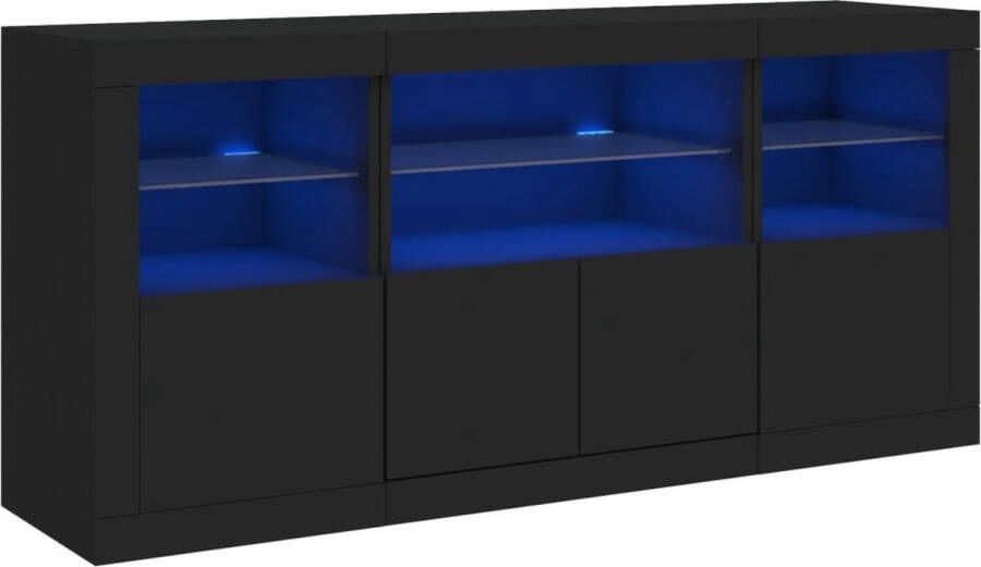 VidaXL -Dressoir-met-LED-verlichting-142 5x37x67-cm-zwart - Foto 2