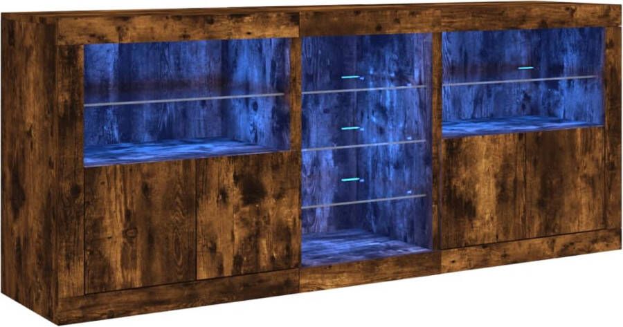 VidaXL -Dressoir-met-LED-verlichting-162x37x67-cm-bruin-eiken - Foto 3