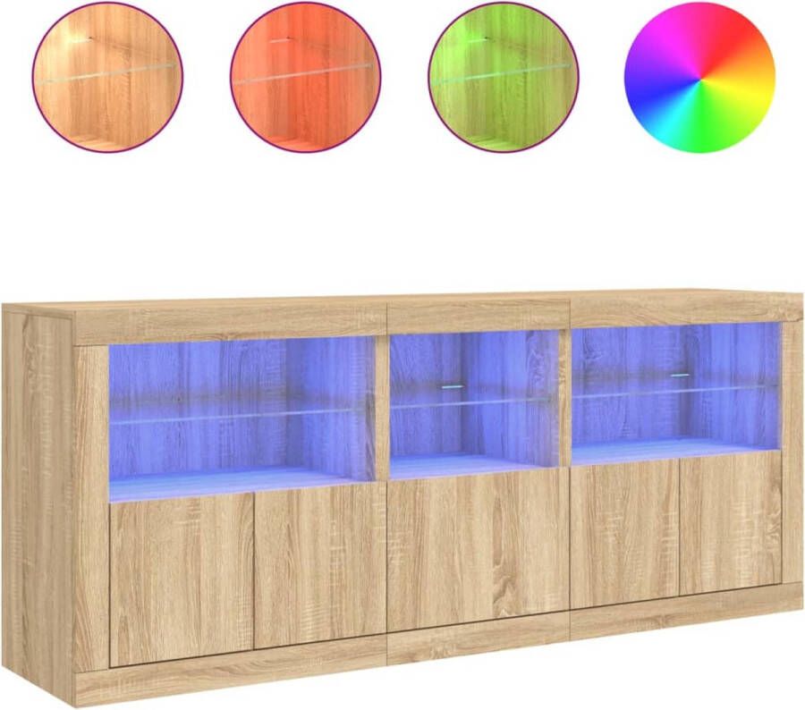 VidaXL -Dressoir-met-LED-verlichting-162x37x67-cm-sonoma-eikenkleurig - Foto 6