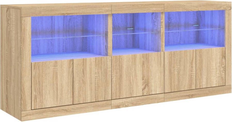 VidaXL -Dressoir-met-LED-verlichting-162x37x67-cm-sonoma-eikenkleurig - Foto 4