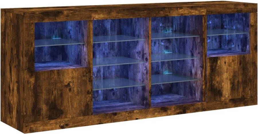 VidaXL -Dressoir-met-LED-verlichting-163x37x67-cm-gerookt-eikenkleurig - Foto 4