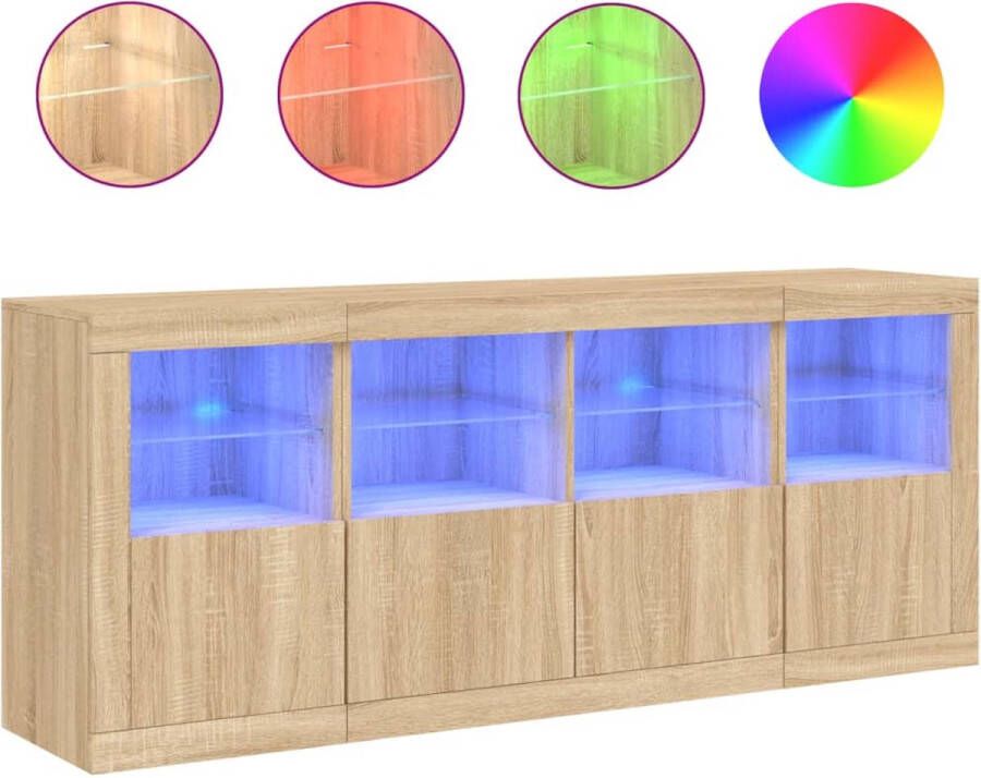 VidaXL -Dressoir-met-LED-verlichting-163x37x67-cm-sonoma-eikenkleurig