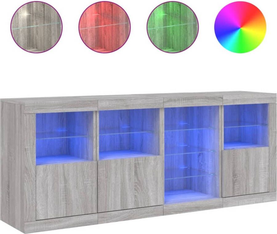 VidaXL -Dressoir-met-LED-verlichting-164x37x67-cm-grijs-sonoma-eiken