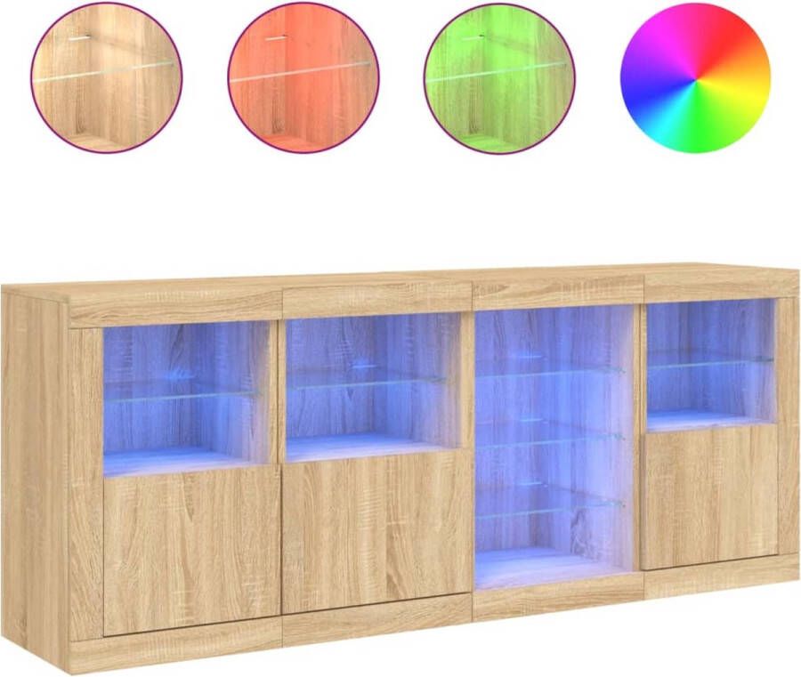 VidaXL -Dressoir-met-LED-verlichting-164x37x67-cm-sonoma-eikenkleurig - Foto 3