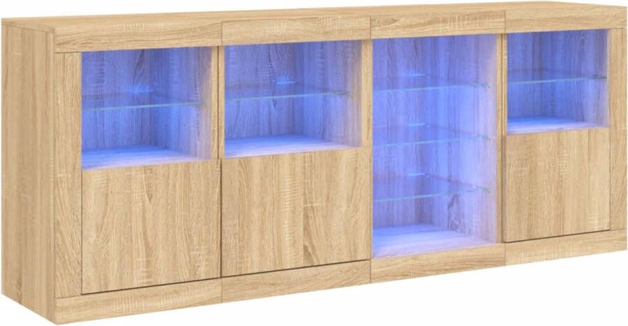 VidaXL -Dressoir-met-LED-verlichting-164x37x67-cm-sonoma-eikenkleurig - Foto 2