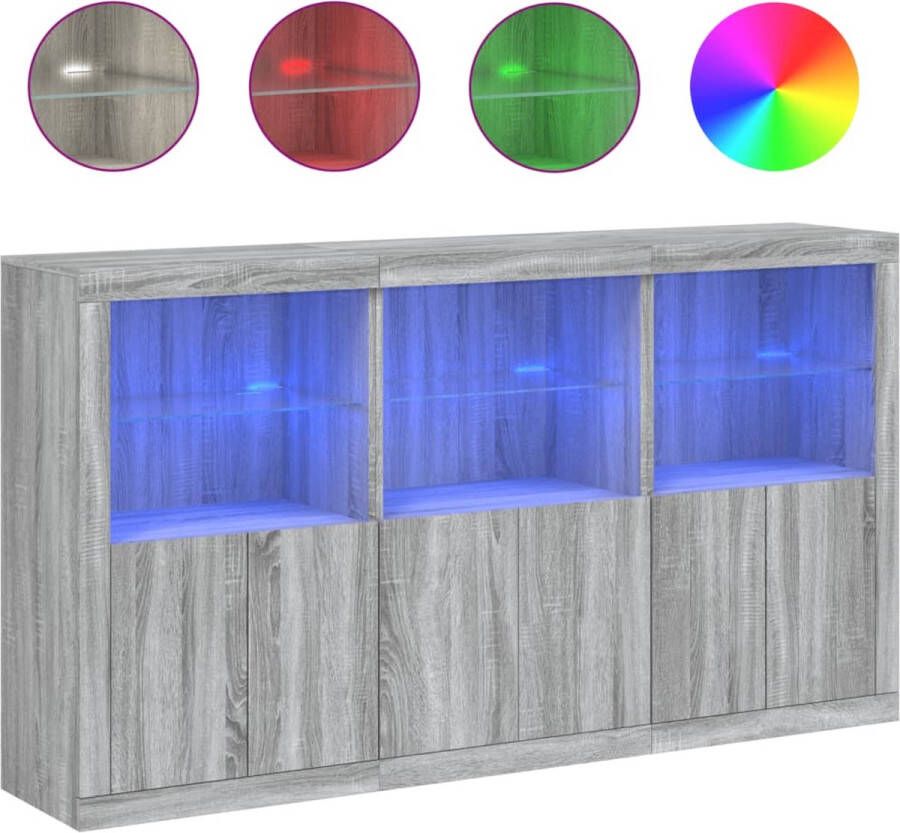 VidaXL -Dressoir-met-LED-verlichting-181 5x37x100-cm-grijs-sonoma-eiken