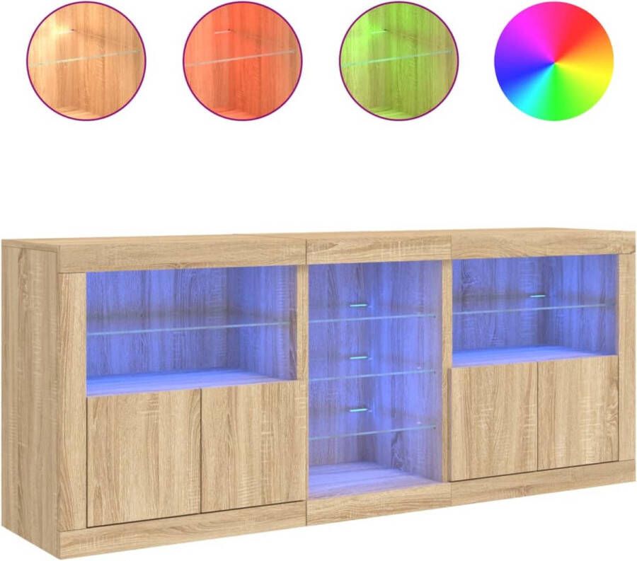 VidaXL -Dressoir-met-LED-verlichting-181 5x37x67-cm-sonoma-eikenkleurig - Foto 8