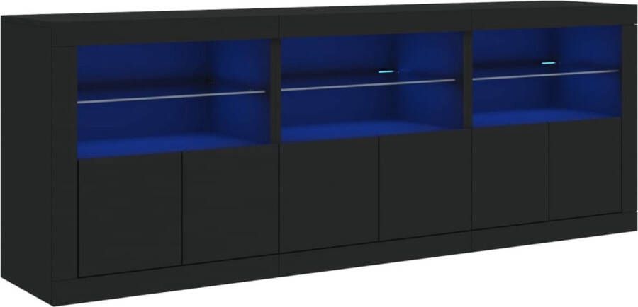 VidaXL -Dressoir-met-LED-verlichting-181 5x37x67-cm-zwart - Foto 2