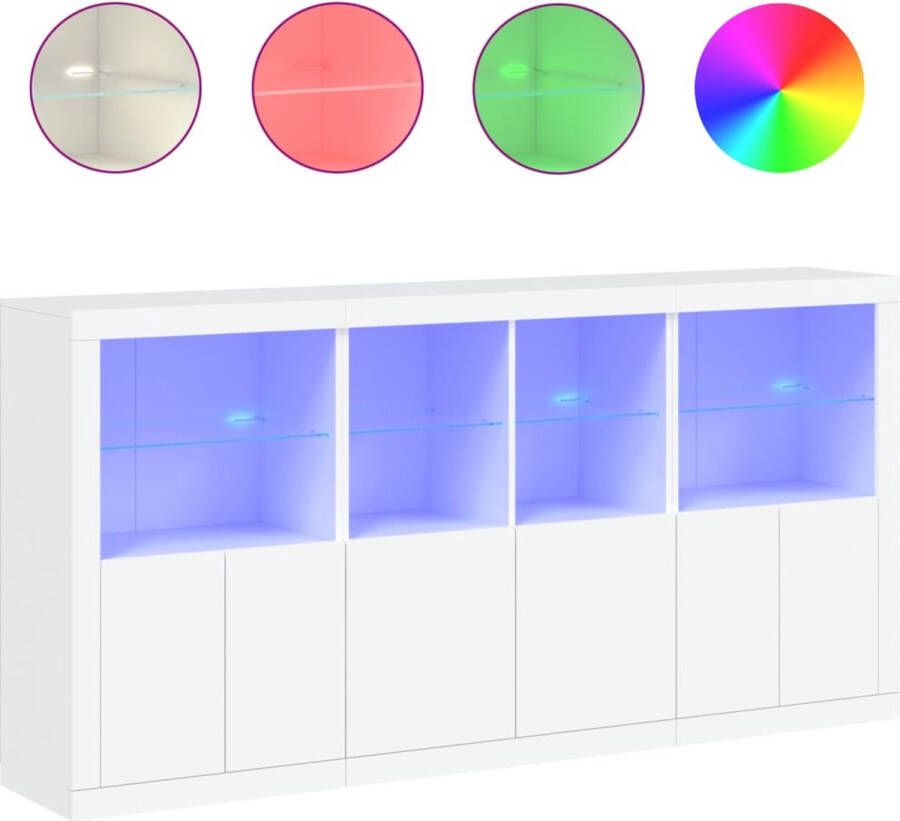 VidaXL -Dressoir-met-LED-verlichting-202x37x100-cm-wit - Foto 3