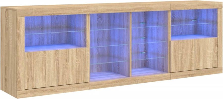 VidaXL -Dressoir-met-LED-verlichting-202x37x67-cm-sonoma-eikenkleurig - Foto 5