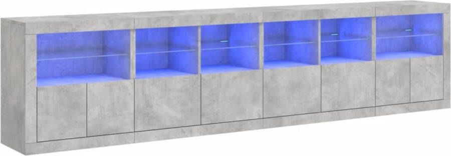 VidaXL -Dressoir-met-LED-verlichting-283x37x67-cm-betongrijs - Foto 2