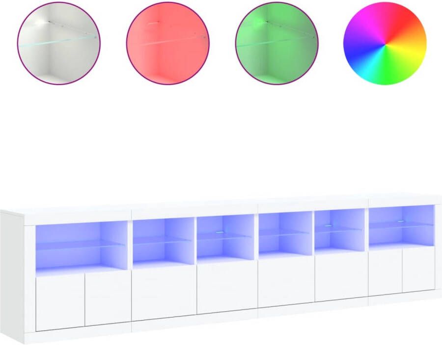 VidaXL -Dressoir-met-LED-verlichting-283x37x67-cm-wit - Foto 3