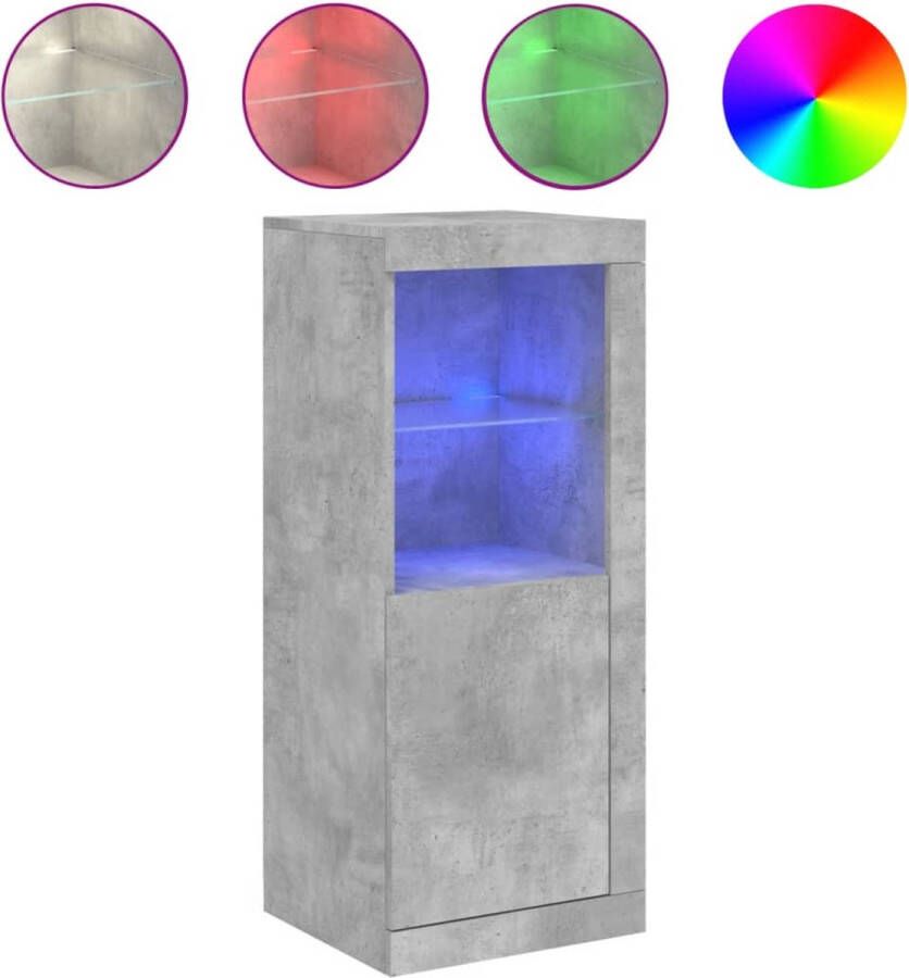VidaXL -Dressoir-met-LED-verlichting-41x37x100-cm-betongrijs - Foto 2