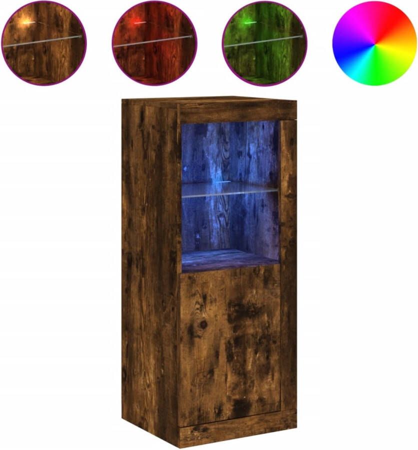 VidaXL -Dressoir-met-LED-verlichting-41x37x100-cm-gerookt-eikenkleurig - Foto 3